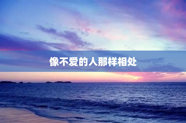 像不爱的人那样相处