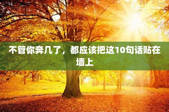 不管你奔几了,都应该把这10句话贴在墙上