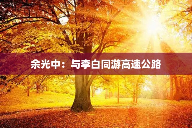 余光中:与李白同游高速公路