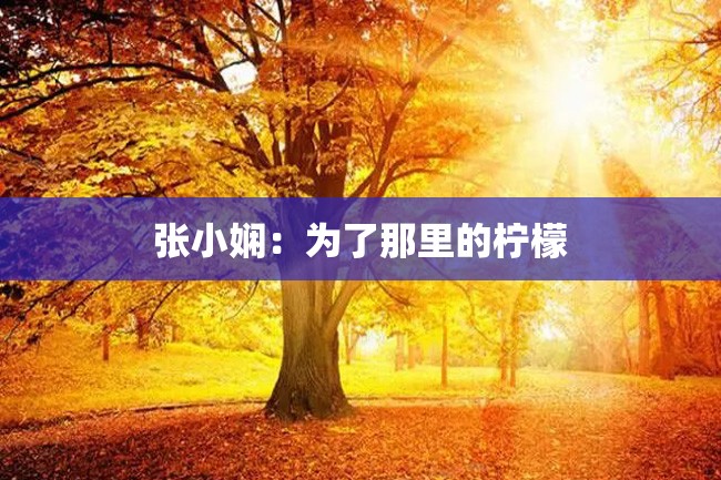 张小娴:为了那里的柠檬