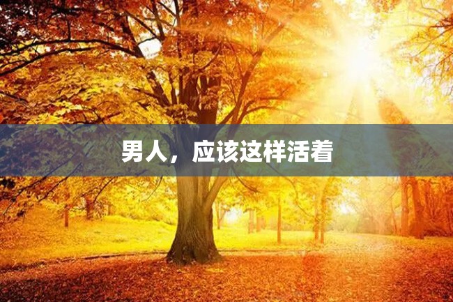 男人,应该这样活着