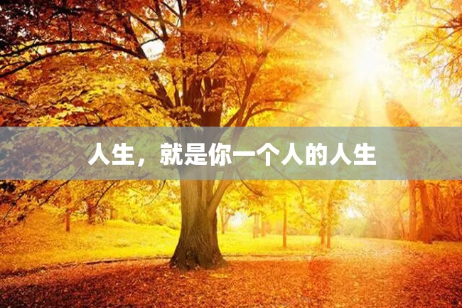 人生,就是你一个人的人生