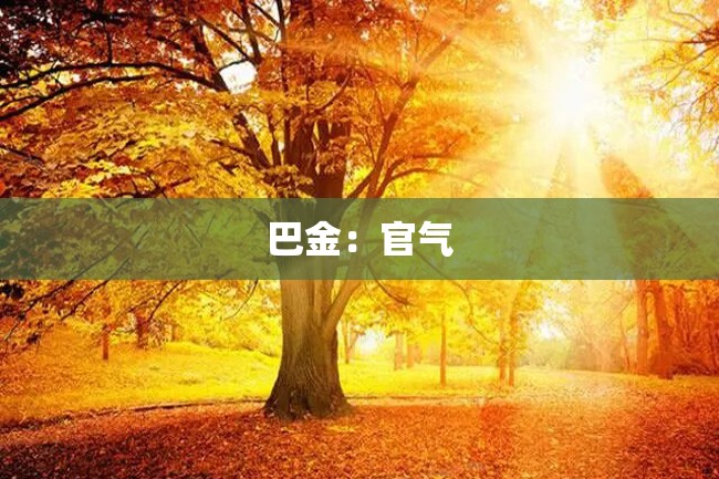 巴金:官气