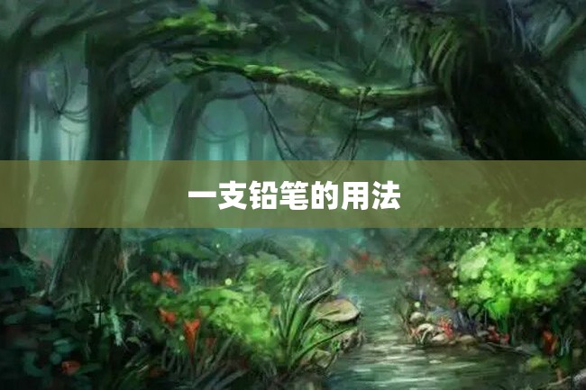 一支铅笔的用法