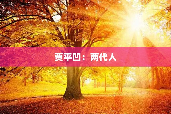 贾平凹:两代人