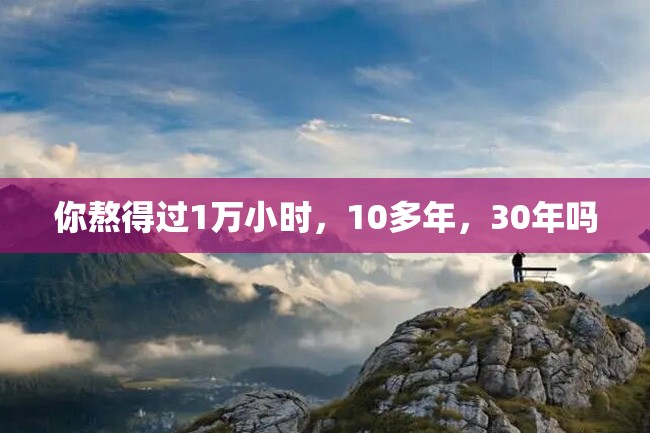 你熬得过1万小时,10多年,30年吗