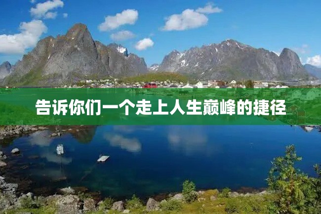 告诉你们一个走上人生巅峰的捷径