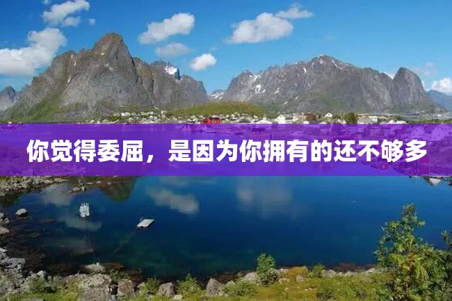 你觉得委屈,是因为你拥有的还不够多