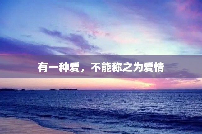 有一种爱,不能称之为爱情