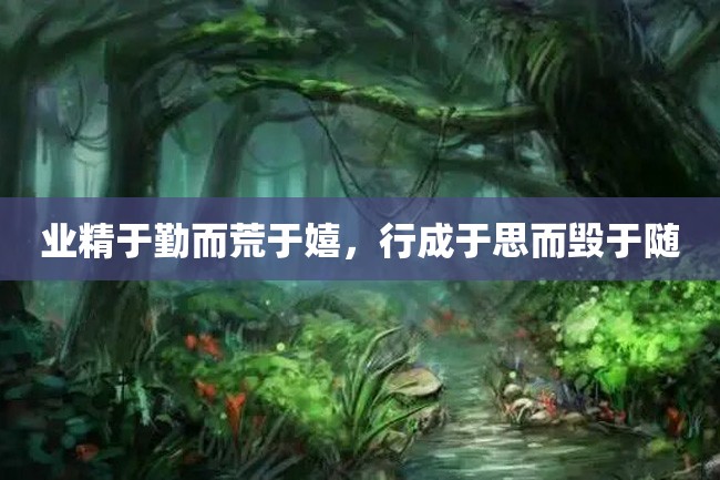 业精于勤而荒于嬉,行成于思而毁于随