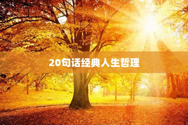20句话经典人生哲理