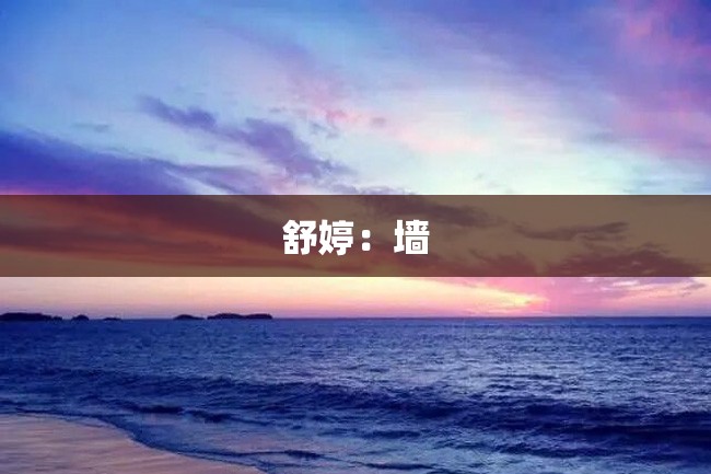 舒婷:墙