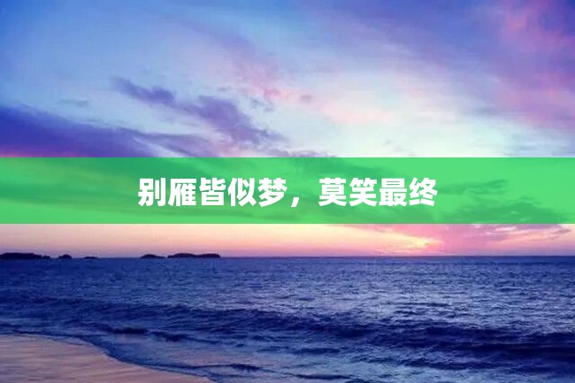 别雁皆似梦,莫笑最终