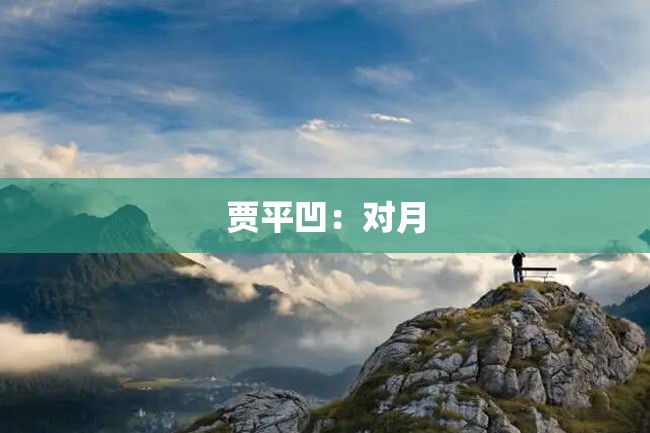 贾平凹:对月