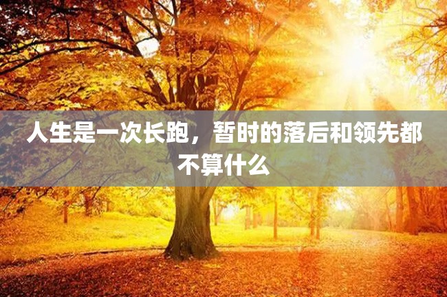 人生是一次长跑,暂时的落后和领先都不算什么