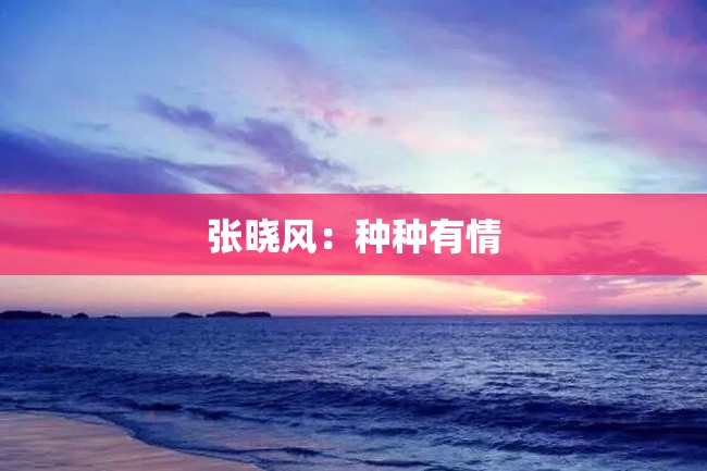 张晓风:种种有情