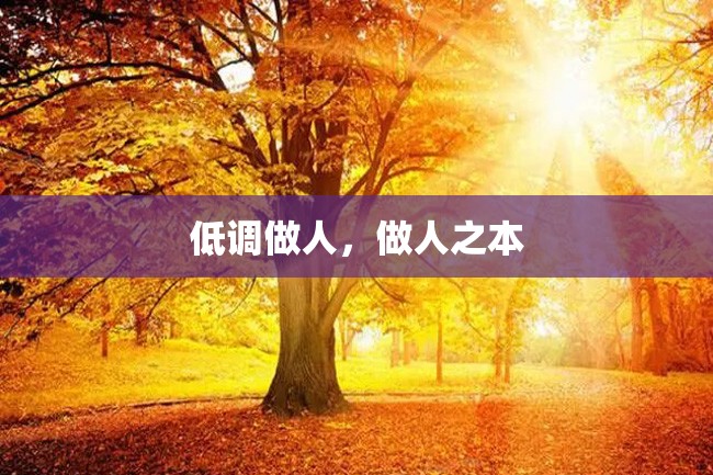 低调做人,做人之本