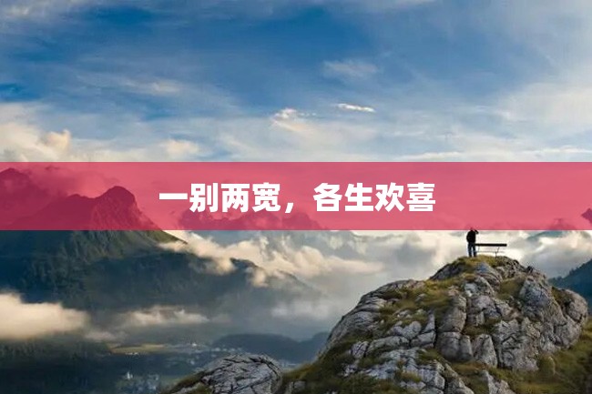 一别两宽,各生欢喜