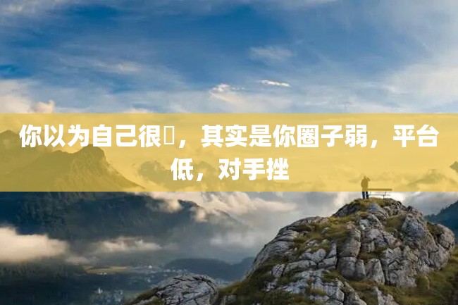 你以为自己很屌,其实是你圈子弱,平台低,对手挫