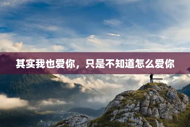 其实我也爱你,只是不知道怎么爱你