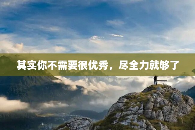 其实你不需要很优秀,尽全力就够了
