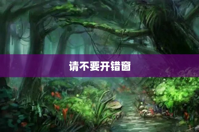 请不要开错窗