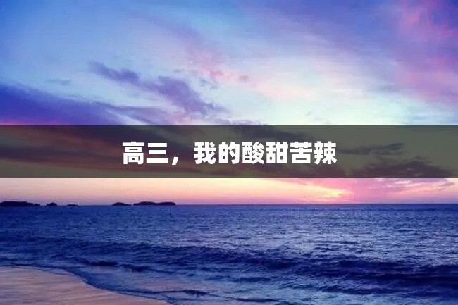 高三,我的酸甜苦辣