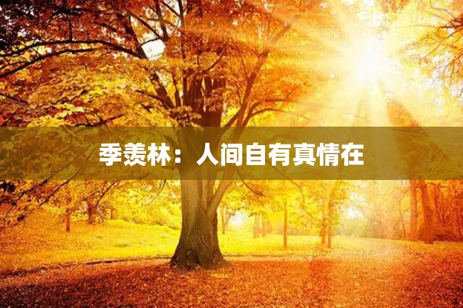 季羡林:人间自有真情在