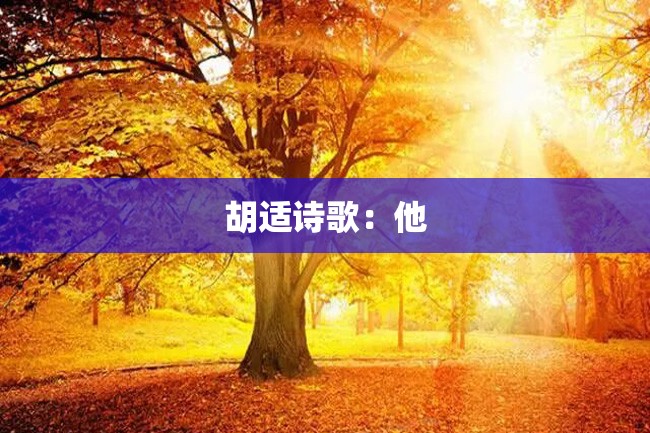 胡适诗歌：他
