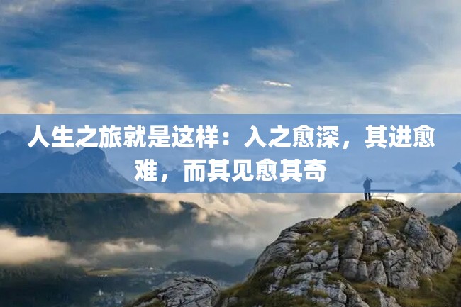 人生之旅就是这样:入之愈深,其进愈难,而其见愈其奇