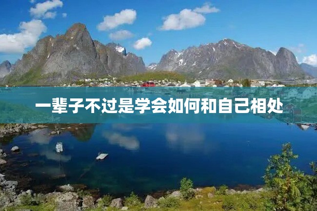 一辈子不过是学会如何和自己相处