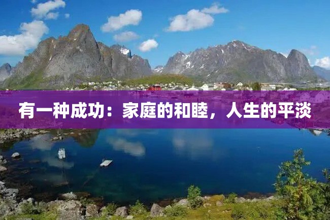 有一种成功:家庭的和睦,人生的平淡