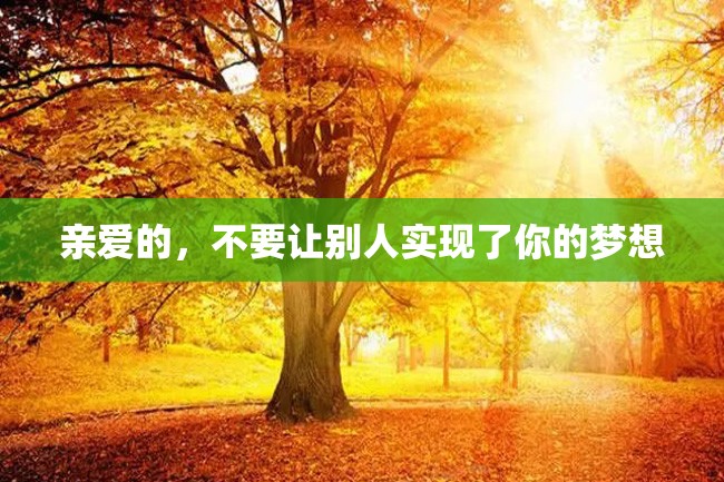 亲爱的,不要让别人实现了你的梦想