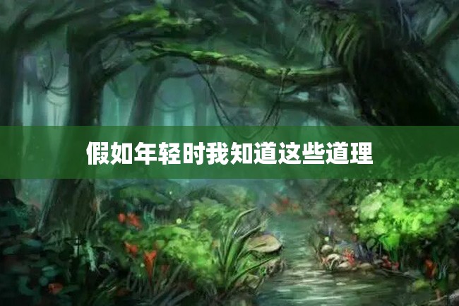 假如年轻时我知道这些道理