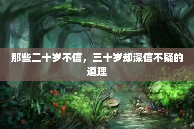 那些二十岁不信,三十岁却深信不疑的道理