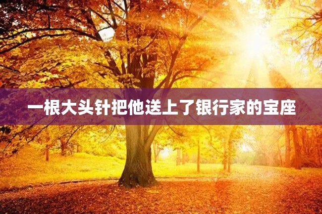 一根大头针把他送上了银行家的宝座