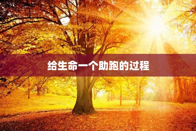 给生命一个助跑的过程