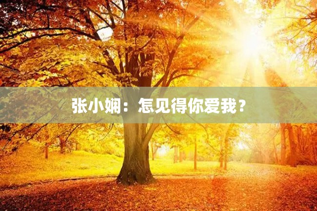 张小娴:怎见得你爱我?