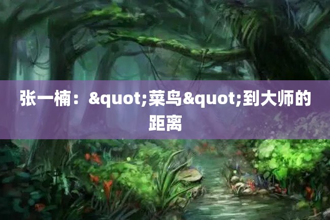 张一楠:"菜鸟"到大师的距离