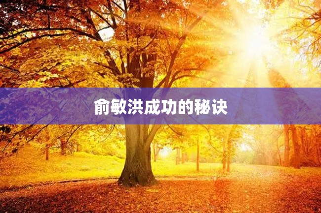 俞敏洪成功的秘诀