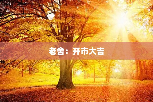 老舍:开市大吉