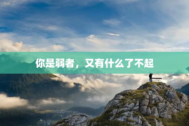 你是弱者，又有什么了不起