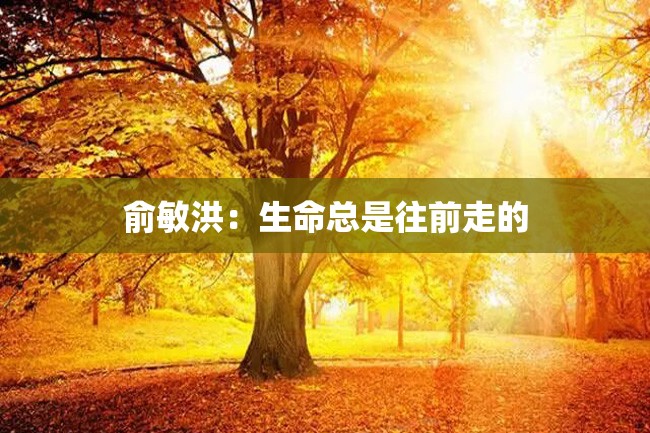俞敏洪:生命总是往前走的
