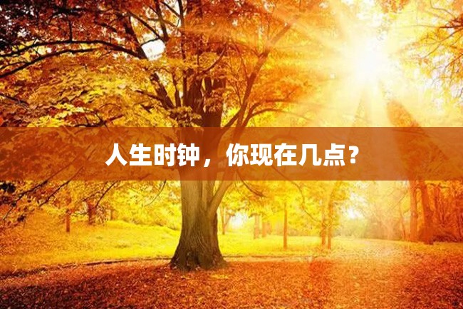 人生时钟,你现在几点?