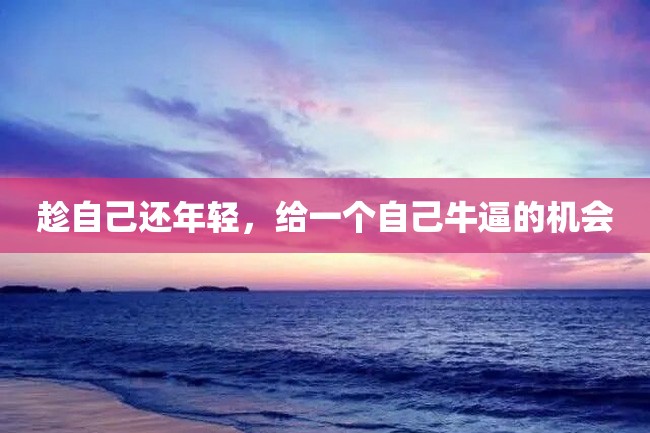 趁自己还年轻，给一个自己牛逼的机会