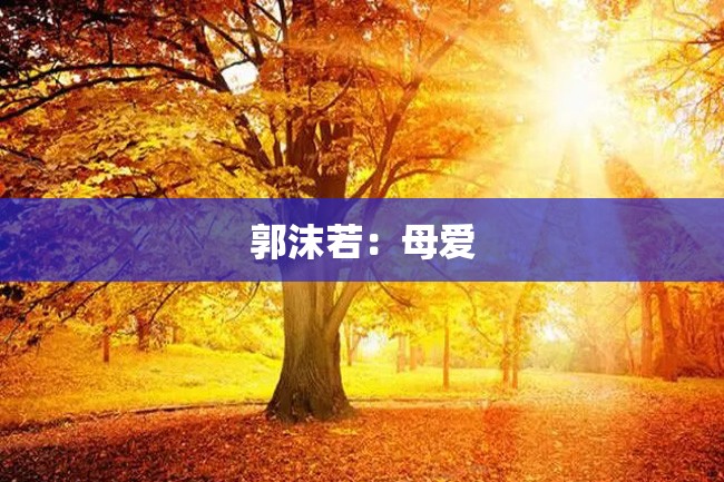 郭沫若:母爱