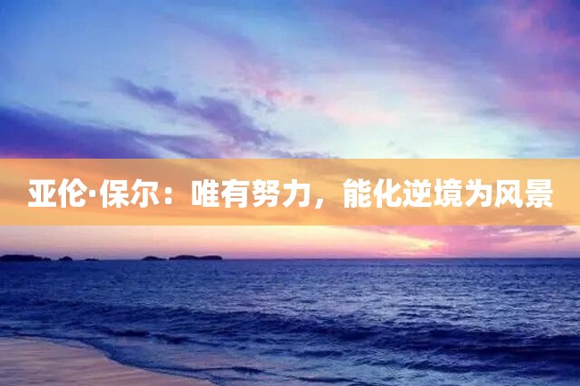 亚伦·保尔:唯有努力,能化逆境为风景