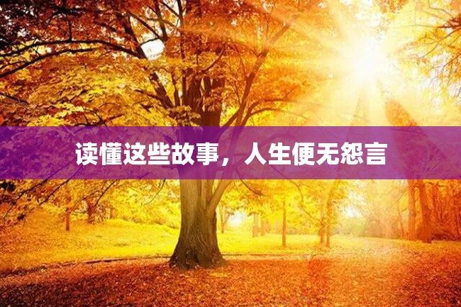 读懂这些故事,人生便无怨言