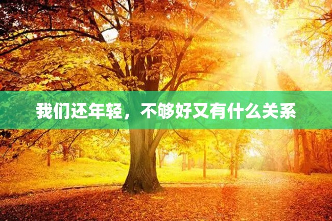 我们还年轻,不够好又有什么关系