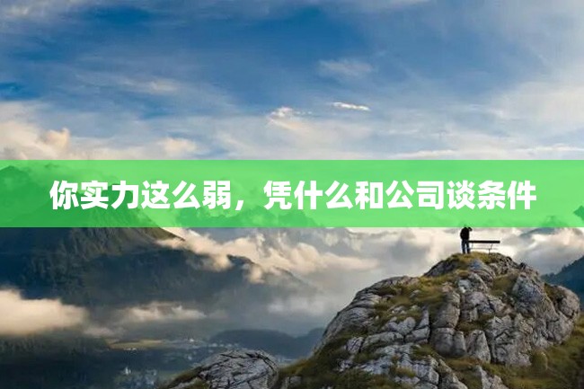 你实力这么弱,凭什么和公司谈条件